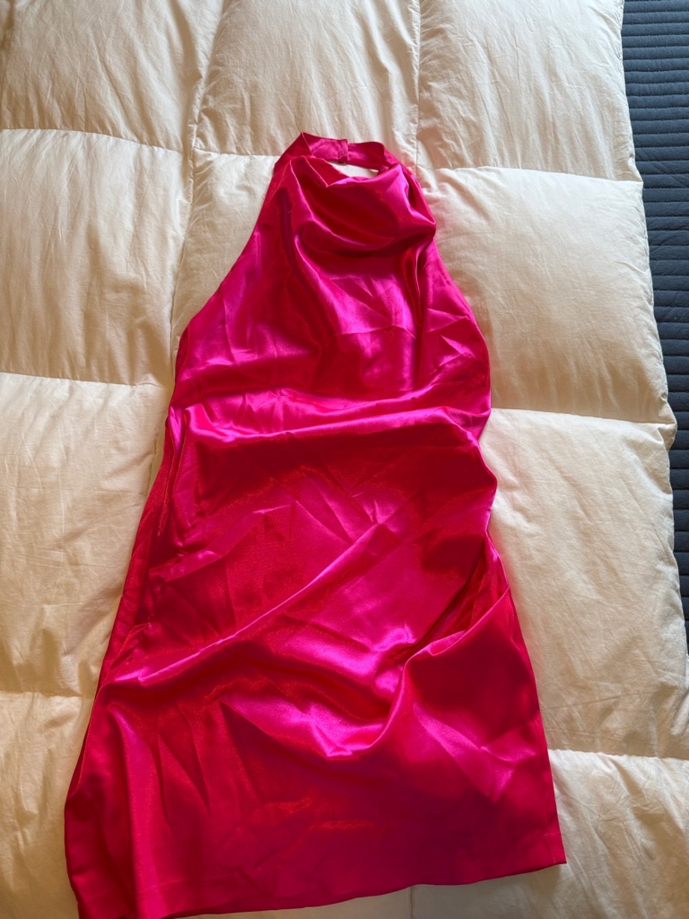 Gianni Bini Hot Pink Satin Mini Dress